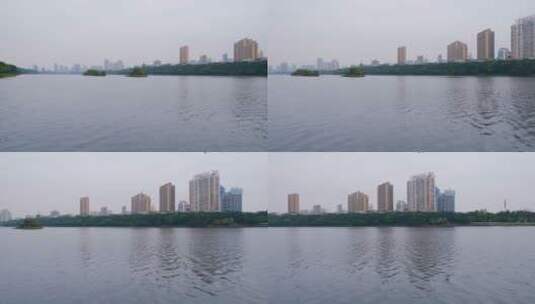 南宁南湖公园城市建筑景观高清在线视频素材下载