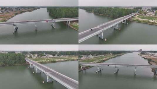跨河大桥环绕航拍高清在线视频素材下载