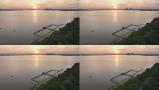 武汉东湖凌波门，略俯侧推镜头高清在线视频素材下载