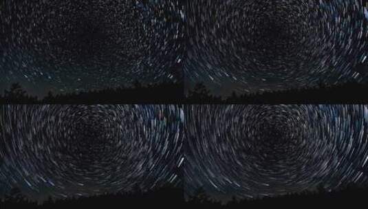 夜空中彗星形状的星迹高清在线视频素材下载