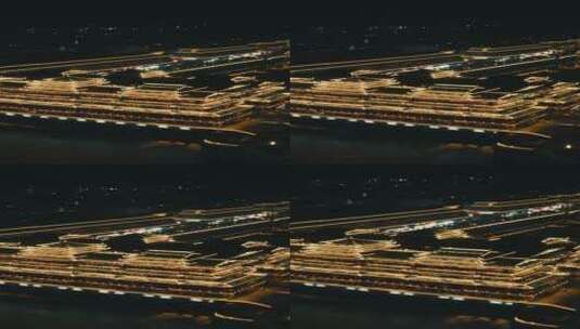 航拍湖南通道廊桥民族特色建筑夜景高清在线视频素材下载