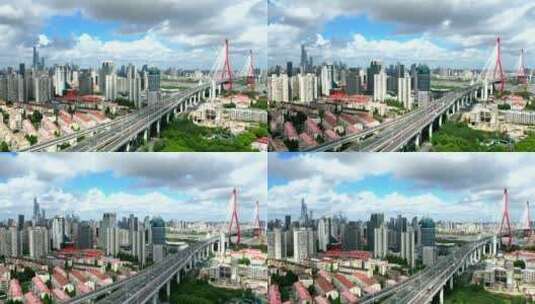 上海浦东杨浦大桥延时高清在线视频素材下载