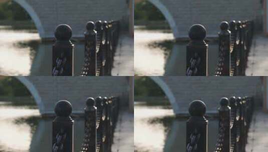 桥边护栏铁索高清在线视频素材下载