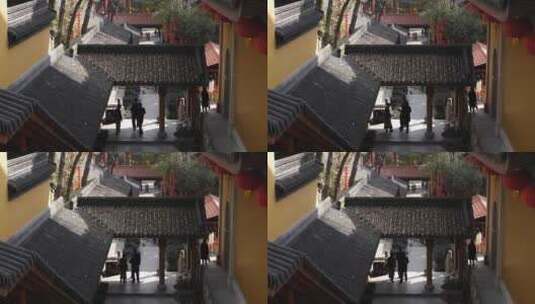 寺庙内景 古风建筑杭州法喜寺高清在线视频素材下载