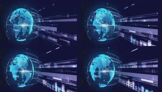 科技感地球数据环绕画面高清在线视频素材下载