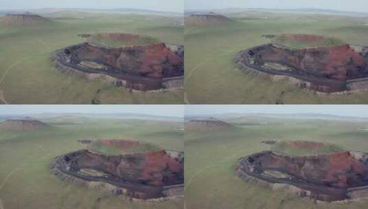 内蒙古乌兰察布市乌兰哈达火山群高清在线视频素材下载