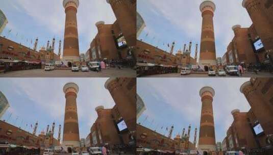 新疆乌鲁木齐国际大巴扎商业街景高清在线视频素材下载
