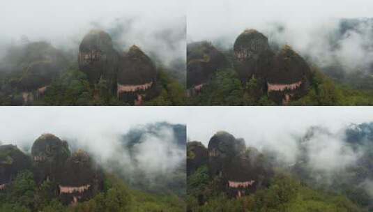 三明武夷山云雾缭绕航拍高清在线视频素材下载