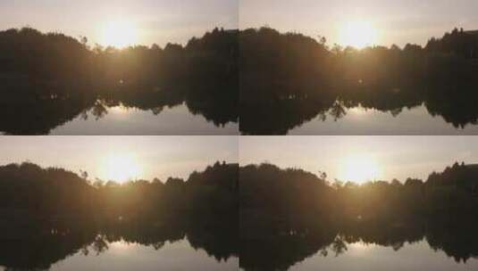 夕阳下的河面高清在线视频素材下载