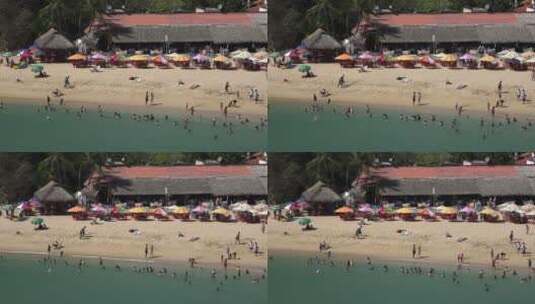 度假海滩上的游客高清在线视频素材下载