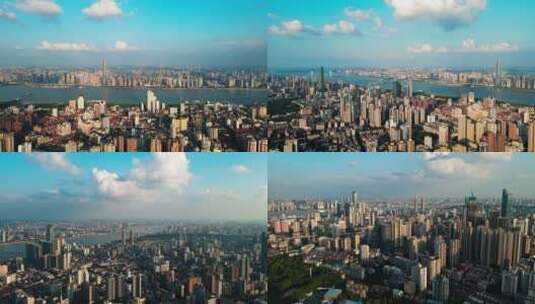武汉城市大景航拍高清在线视频素材下载