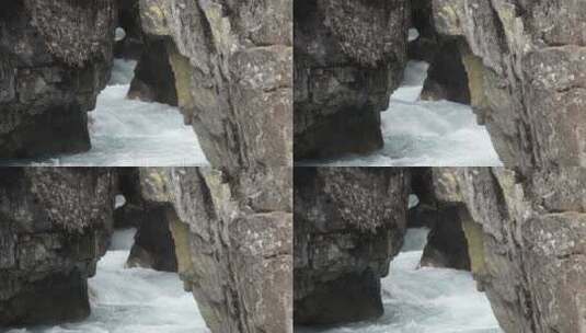 裂缝中的瀑布高清在线视频素材下载