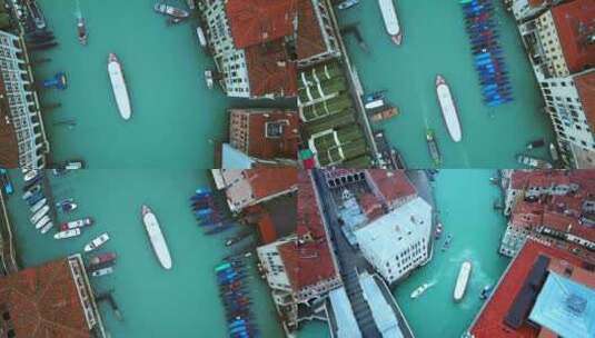 意大利威尼斯水城清晨航拍合集高清在线视频素材下载