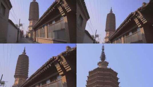 【空镜】4K蔚县南安寺塔-多景别多角度高清在线视频素材下载