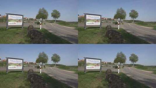 法国城市公路旁的路标指示牌特写高清在线视频素材下载