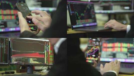 股票交易员 股票操盘手 证券交易高清在线视频素材下载