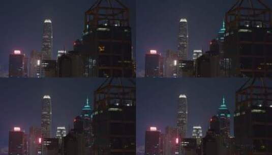 香港城市夜景航拍大景高清在线视频素材下载