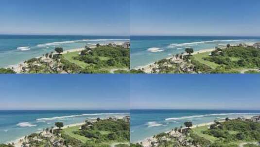 印度尼西亚巴厘岛酒店海边俯瞰高清在线视频素材下载