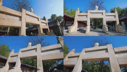 北京石景山石刻艺术馆石牌坊视频素材高清在线视频素材下载