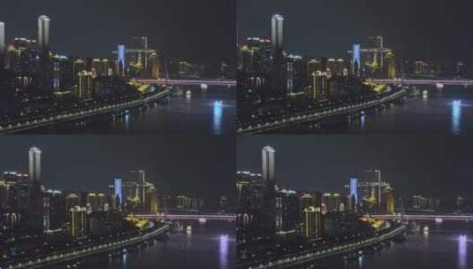 高清航拍城市夜景城市建筑高清在线视频素材下载