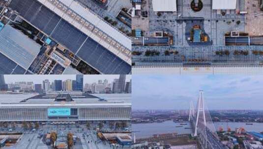 上海站航拍合集高清在线视频素材下载