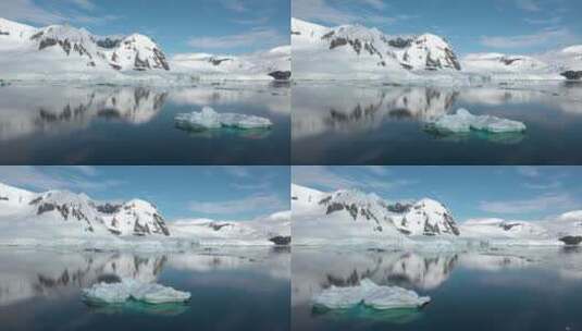 4K冬日冬季北极南极雪山湖泊融化全球变暖高清在线视频素材下载