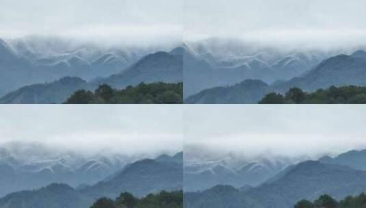 广东清远连山山顶雪景航拍高清在线视频素材下载