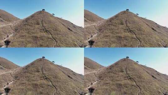 徒步登山探险户外草甸武功山高清在线视频素材下载