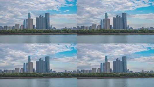 湖南长沙城市风光交通高楼延时摄影高清在线视频素材下载