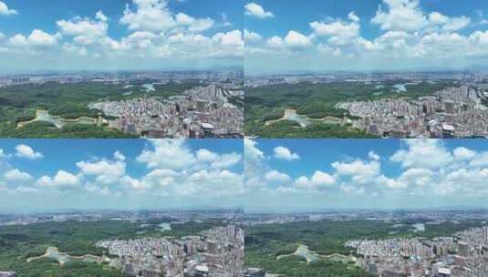 航拍广东深圳龙华区建筑群街景高清在线视频素材下载