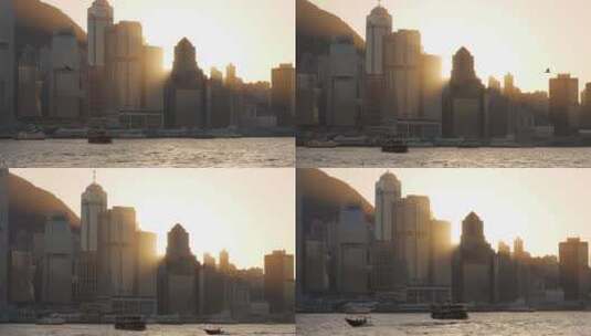 香港，夕阳城市高清在线视频素材下载