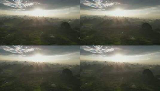 广西桂林喀斯特地貌日落唯美时刻高清在线视频素材下载
