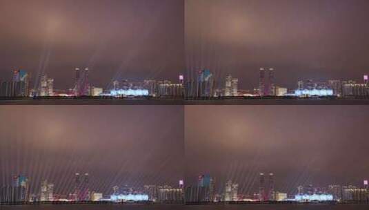 8k杭州亚运会主场馆奥体中心城市夜景灯光秀高清在线视频素材下载