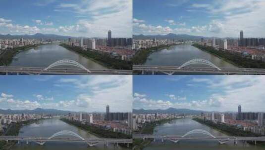 江西赣州章江大桥航拍高清在线视频素材下载