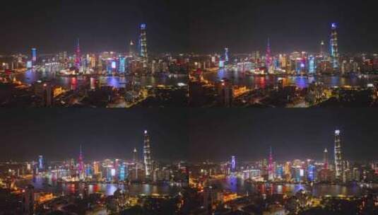 【正版4K素材】航拍上海夜景高清在线视频素材下载