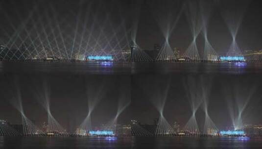 杭州亚运会主会场奥体中心开幕式灯光秀高清在线视频素材下载