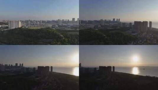 厦门东海岸清晨航拍空镜高清在线视频素材下载