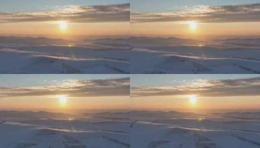 大兴安岭寒冬雪原自然风景高清在线视频素材下载