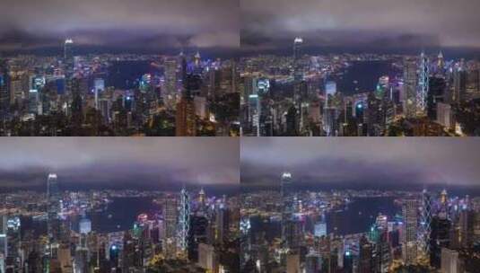 香港夜景 香港维多利亚港高清在线视频素材下载