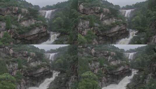 雨后泰山，龙潭飞瀑，高山流水高清在线视频素材下载