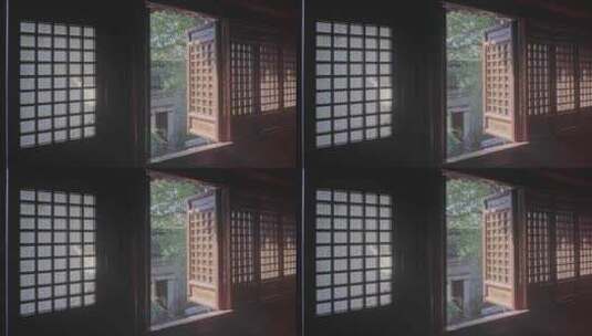 江南老宅中式门窗高清在线视频素材下载