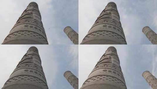 临沧佤文化广场柱子雕塑延时高清在线视频素材下载