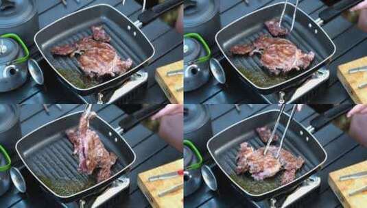 牛排烹饪高清在线视频素材下载