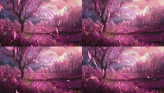 桃花林背景3高清在线视频素材下载