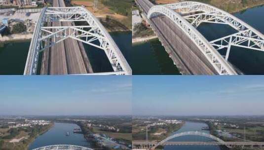 航拍广西贵港东环大桥高清在线视频素材下载