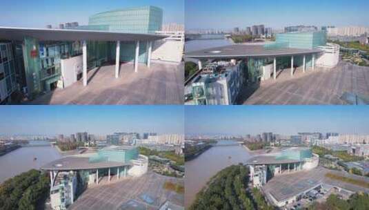 浙江省宁波大剧院城市环境高清在线视频素材下载