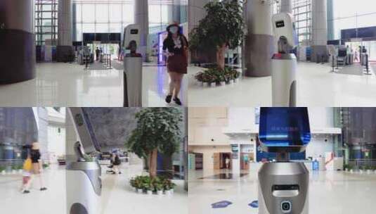 科技馆大厅机器人特写高清在线视频素材下载