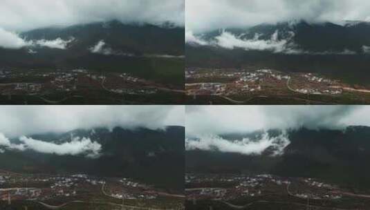 云南香格里拉尼西藏族村落云海延时视频高清在线视频素材下载