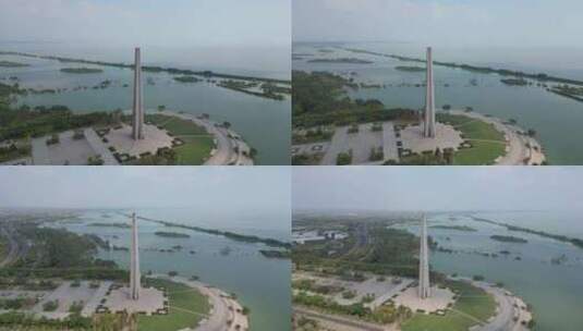 安徽合肥渡江战役纪念馆航拍高清在线视频素材下载