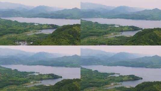 浙江湖州德清对河口水库航拍高清在线视频素材下载